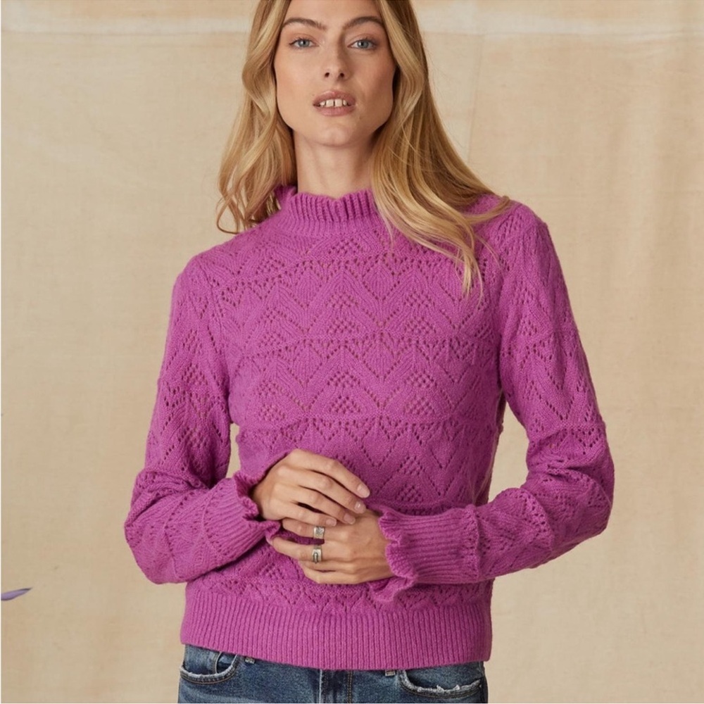 Sundance‎ Wool Blend Bertina Everyday Turtleneck Sweater XL Purple Orchid NEW